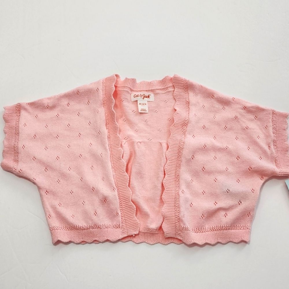 Girls' Short Sleeve XS- Cardigan Sweater - Cat & Jack Powder Pink